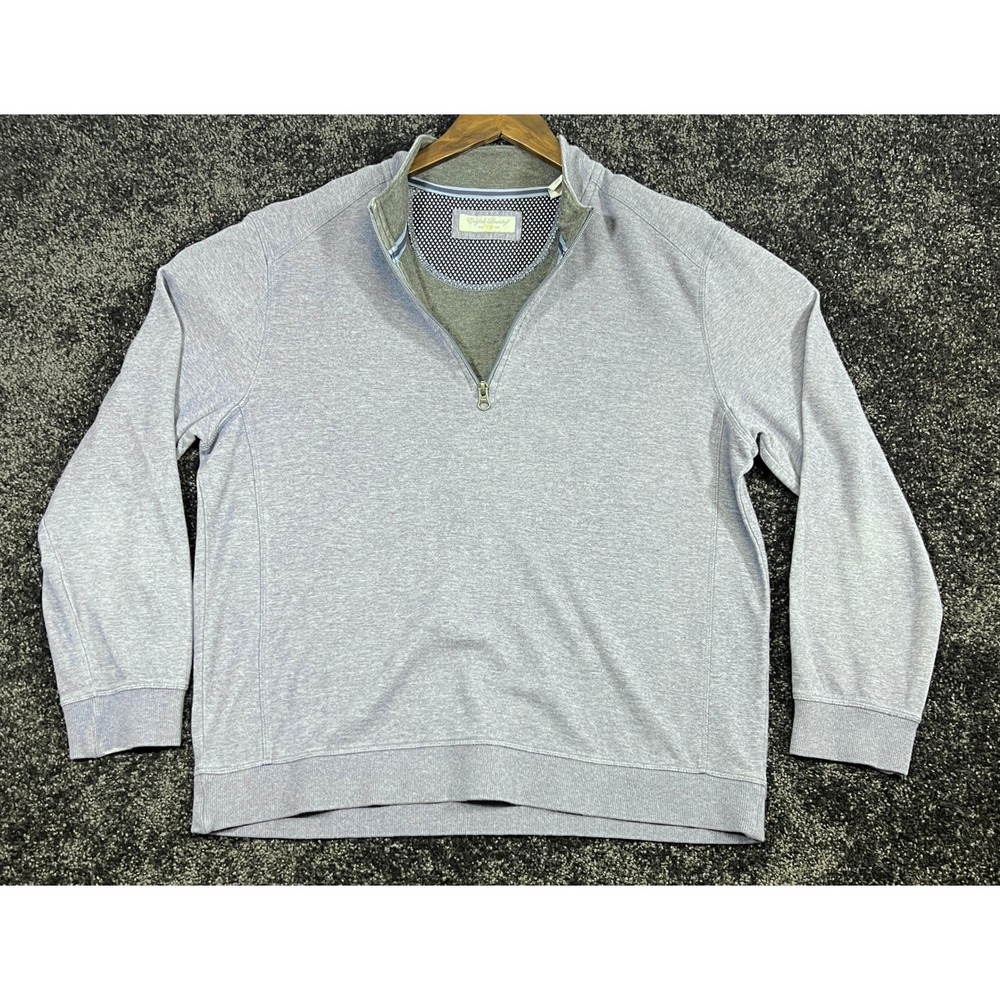 English Laundry Quarter Zip Pullover Sweater Mens Size L Light Blue Casual *Flaw